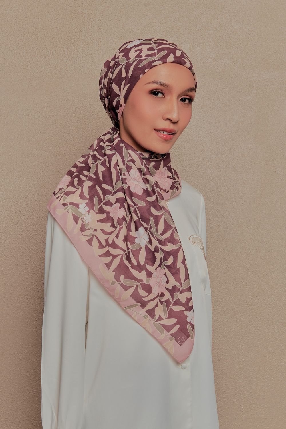 Petrascarves - Alyssa Cotton Voile Square (Maroon)