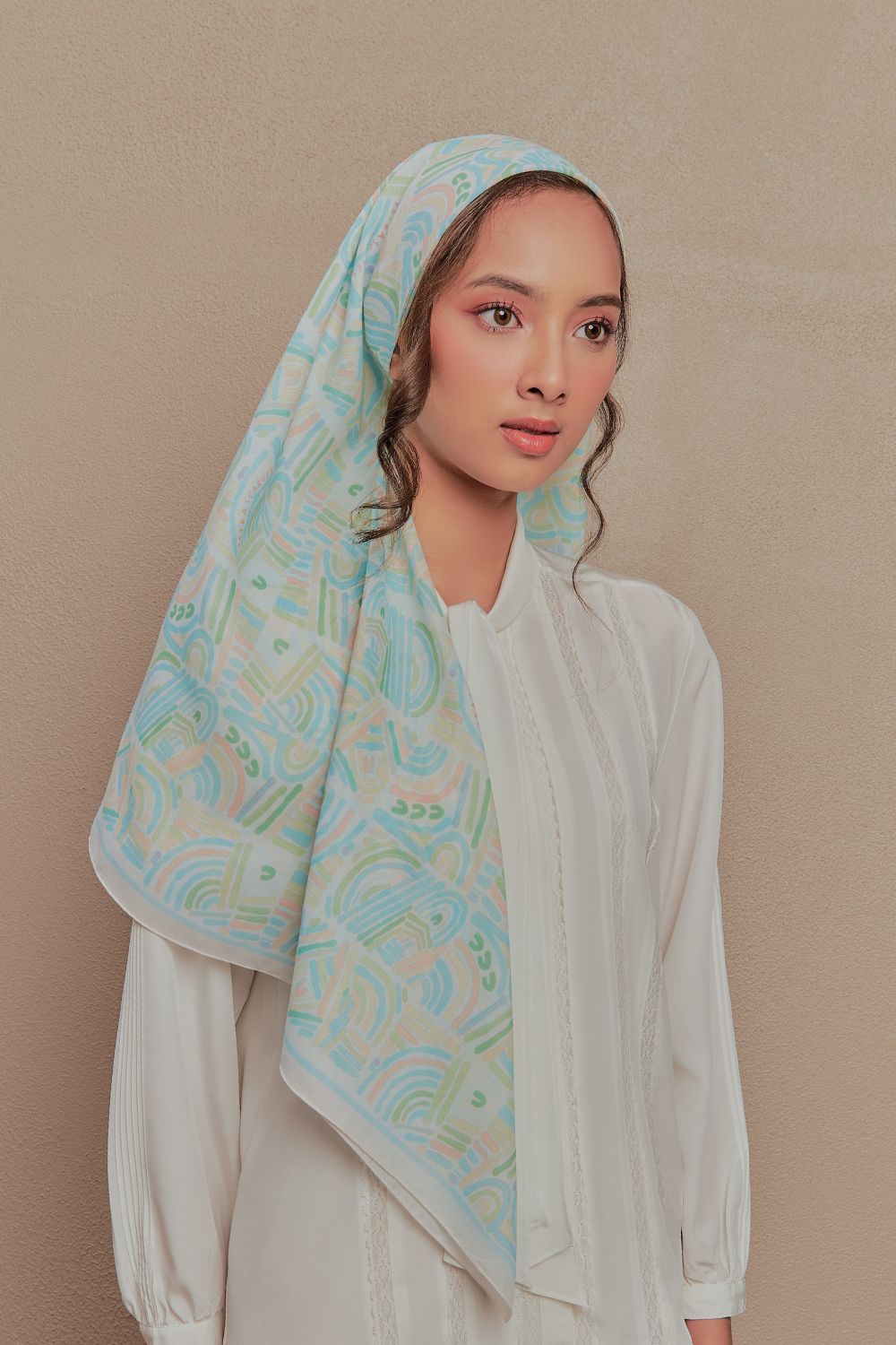 Petrascarves - Alun Cotton Voile Square (Sea Turquoise)