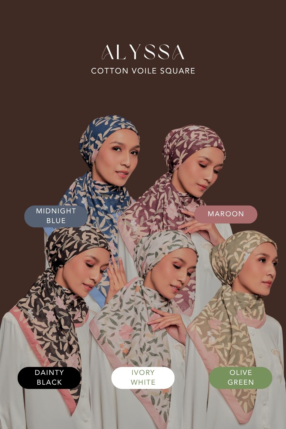 Petrascarves - Alyssa Cotton Voile Square (Ivory White)