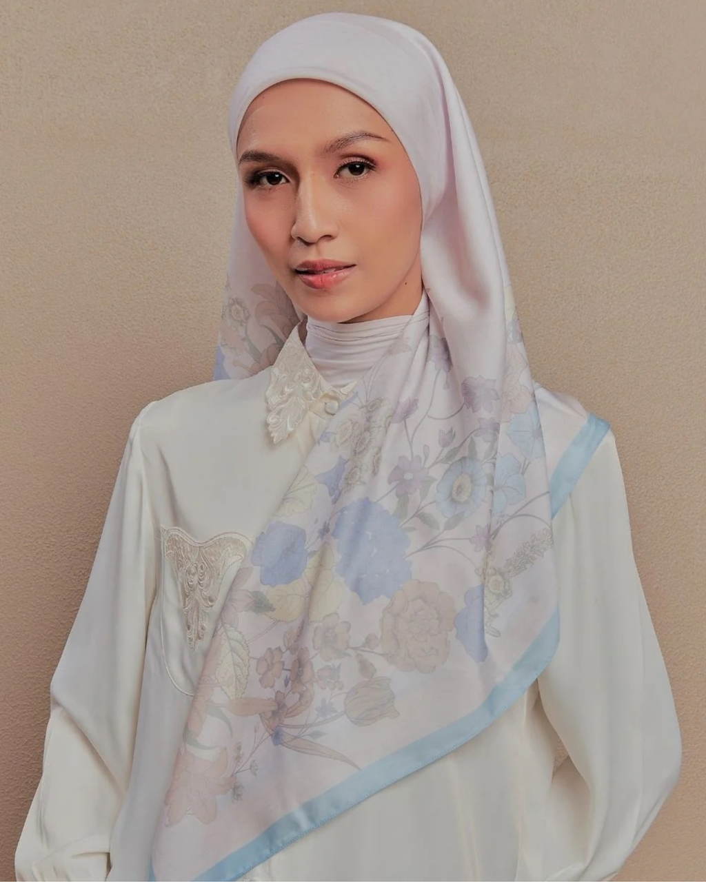 Petrascarves Blossom Raya Collection Square (Pastel Blue)