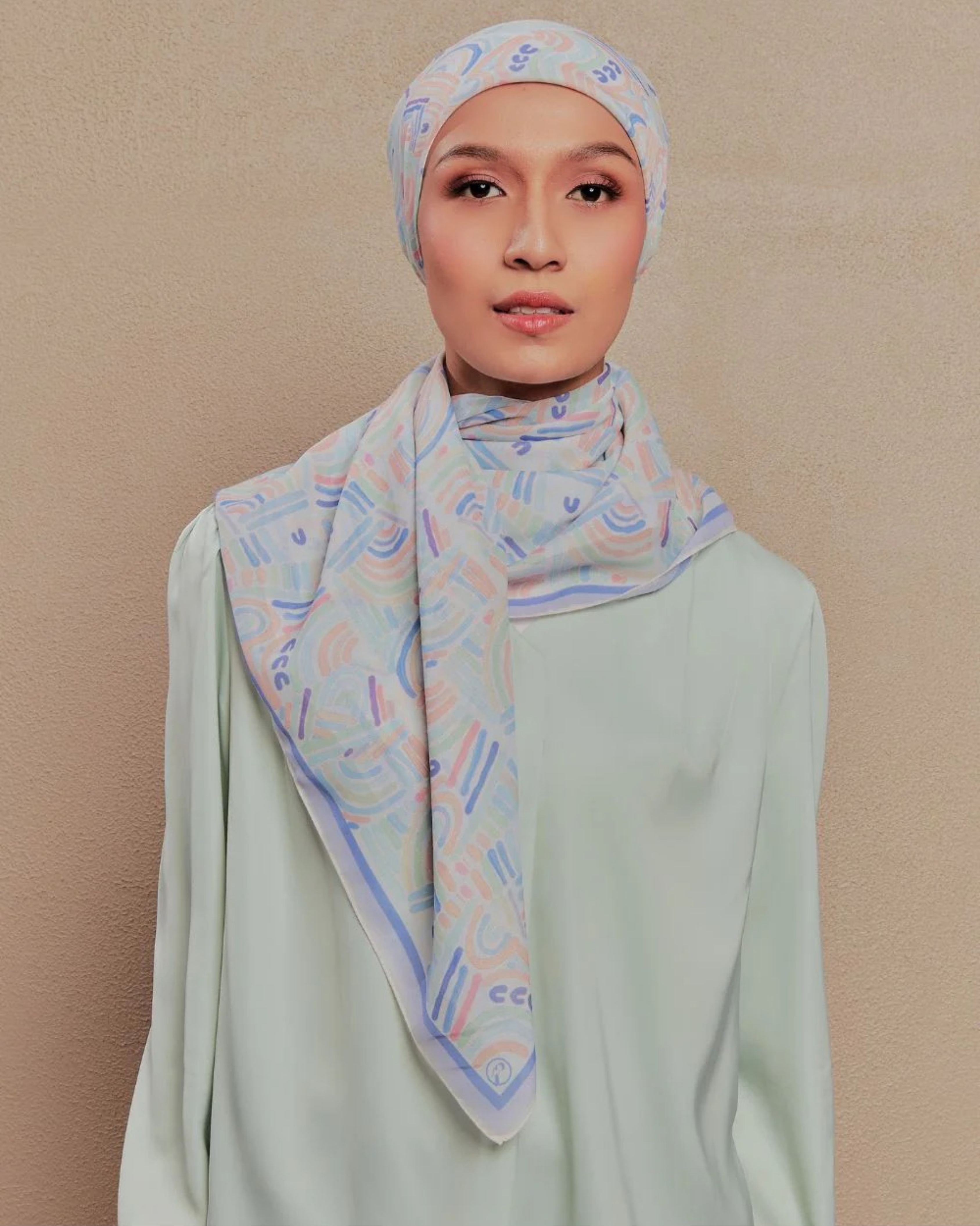 Petrascarves - Alun Cotton Voile Square (Ocean Blue)