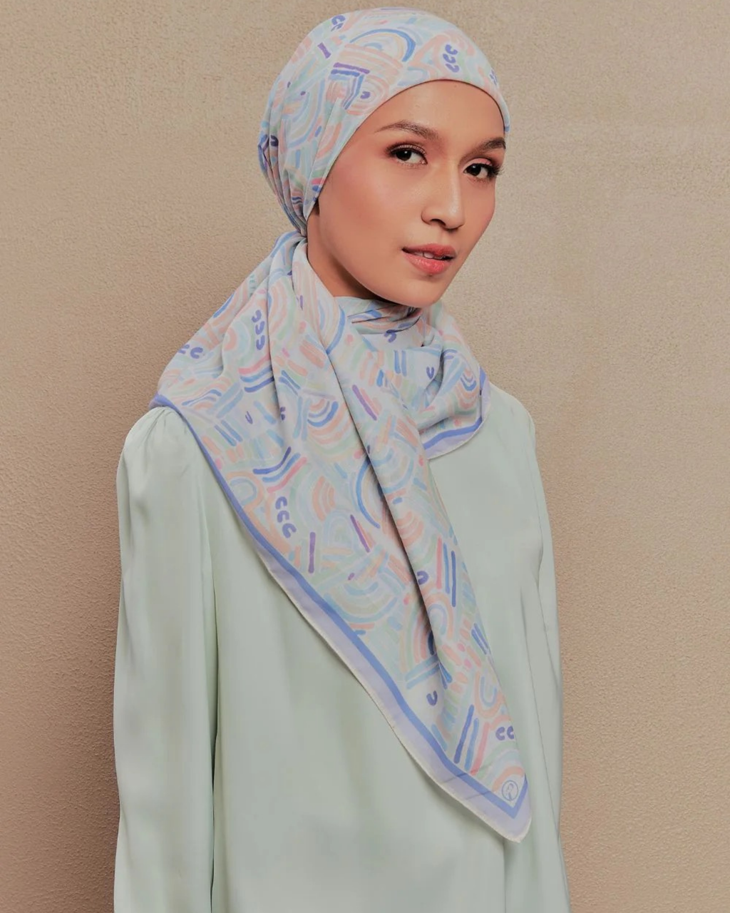 Petrascarves - Alun Cotton Voile Square (Ocean Blue)
