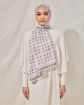 Petrascarves X Syfqhakmr Collection Shawl - Gunpowder Gray & White