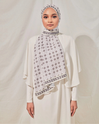 Petrascarves X Syfqhakmr Collection Shawl - Gunpowder Gray & White