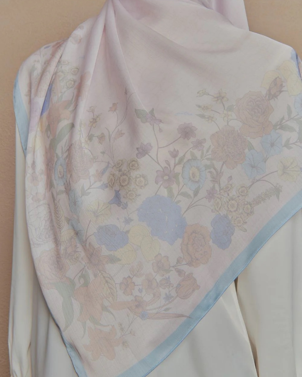 Petrascarves Blossom Raya Collection Shawl (Pastel Blue)