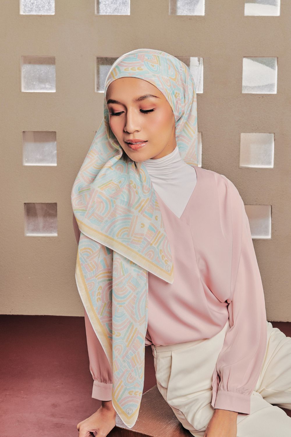 Petrascarves - Alun Cotton Voile Square (Mimosa Yellow)