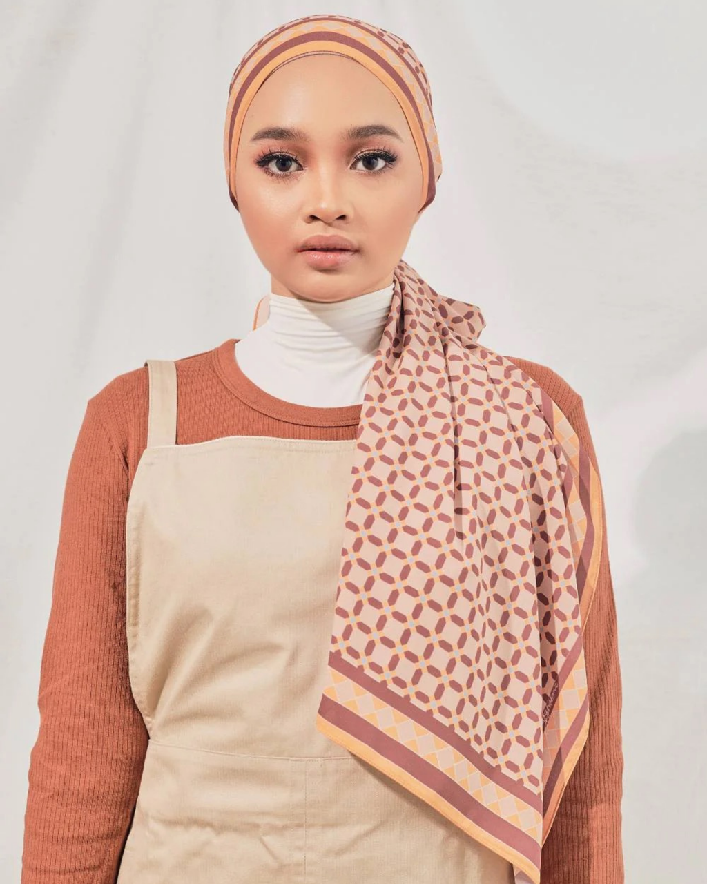 Petrascarves X Syfqhakmr Collection Shawl- Terracotta & Rusty Maroon
