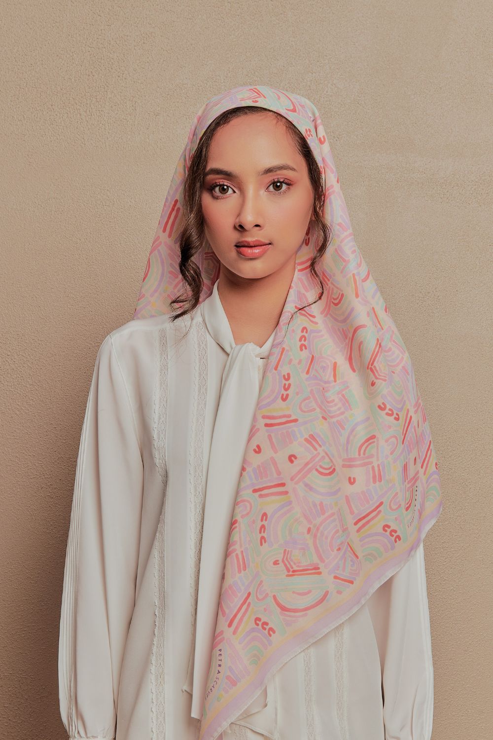 Petrascarves - Alun Cotton Voile Square (Purple Sunset)