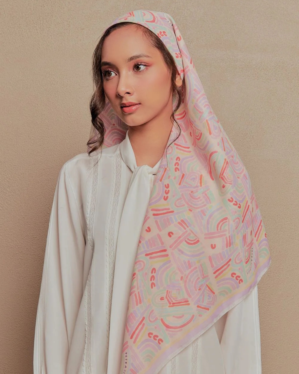 Petrascarves - Alun Cotton Voile Square (Purple Sunset)