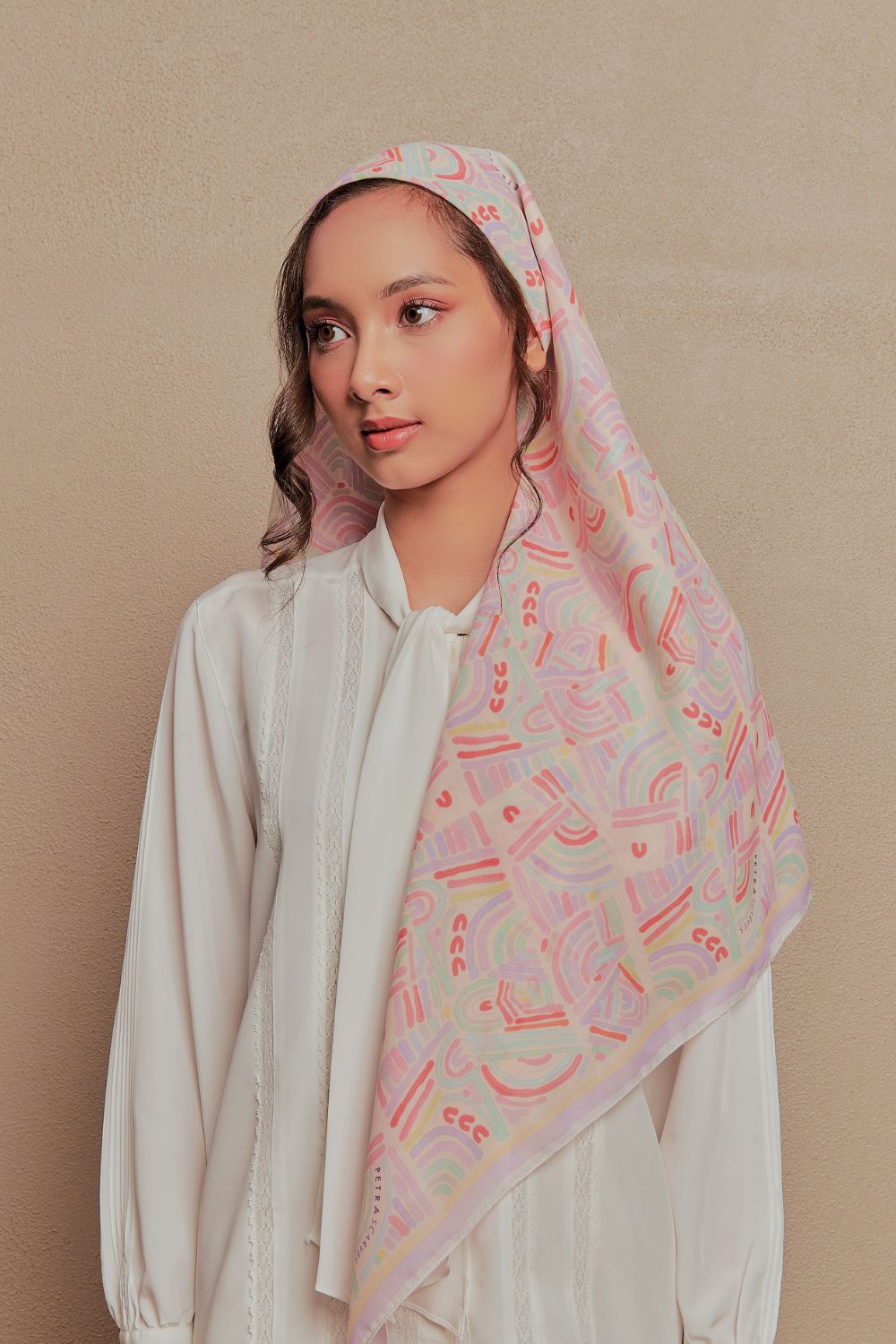 Petrascarves - Alun Cotton Voile Square (Purple Sunset)