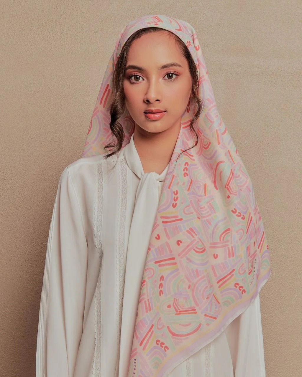 Petrascarves - Alun Cotton Voile Square (Purple Sunset)