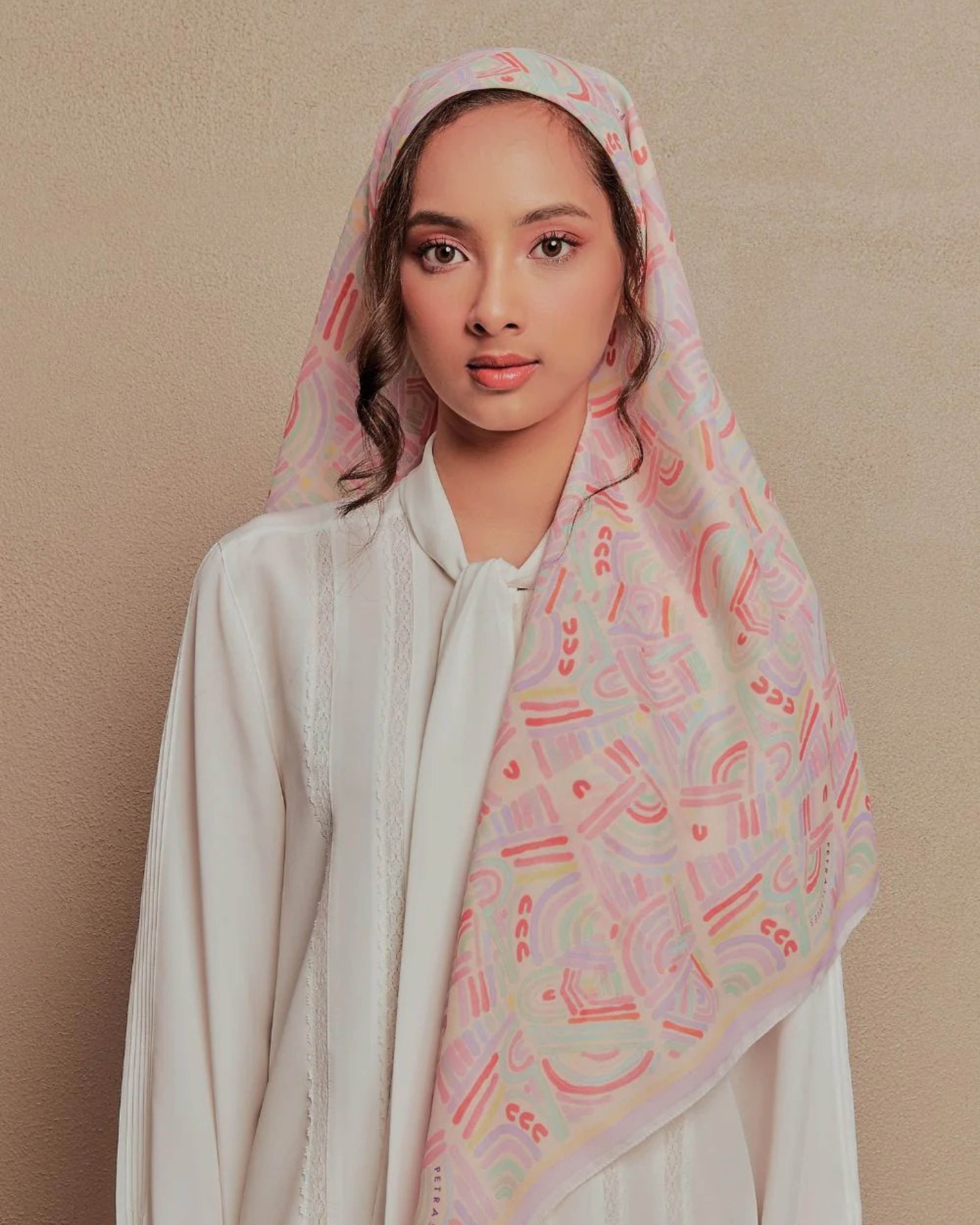 Petrascarves - Alun Cotton Voile Square (Purple Sunset)