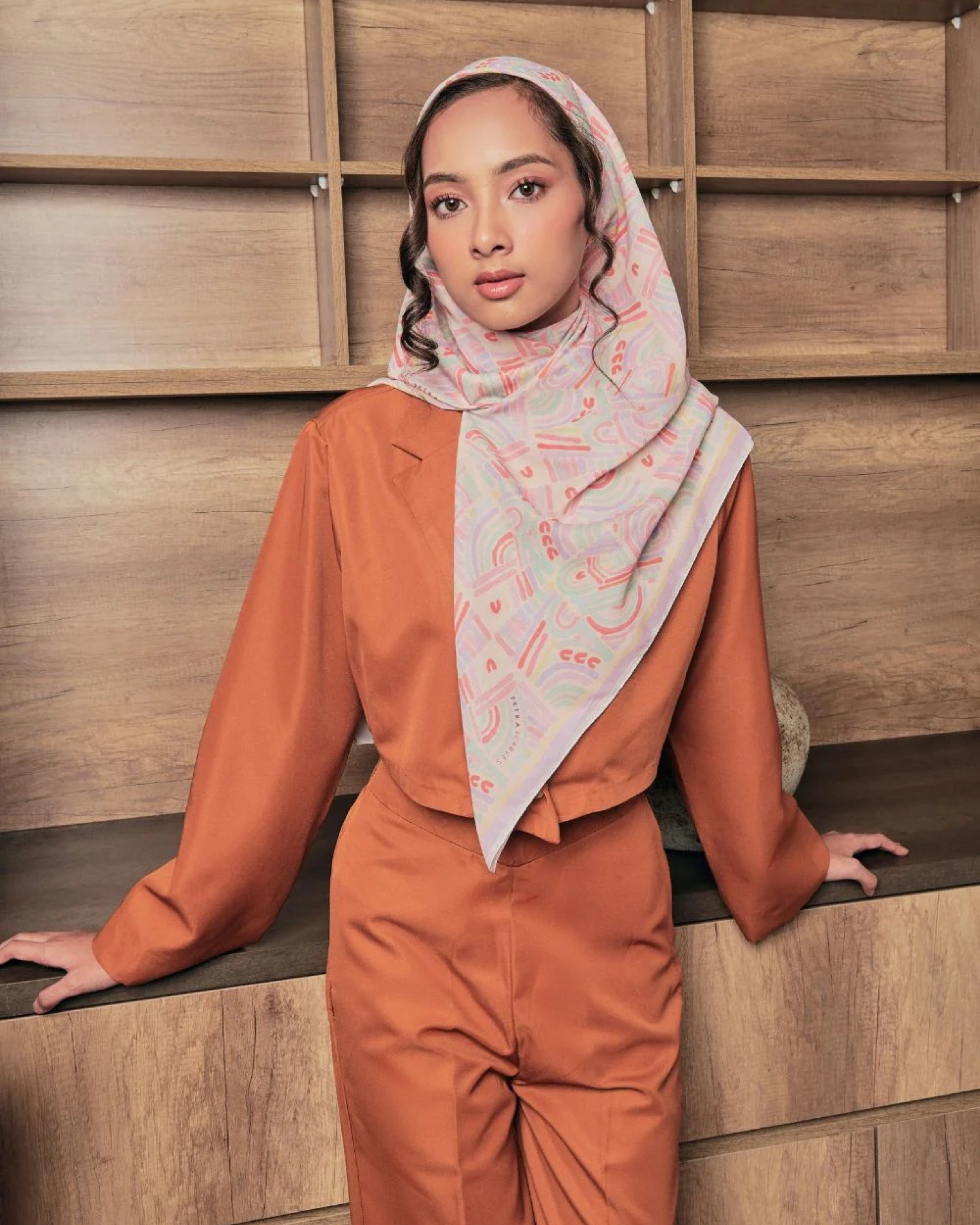 Petrascarves - Alun Cotton Voile Square (Purple Sunset)