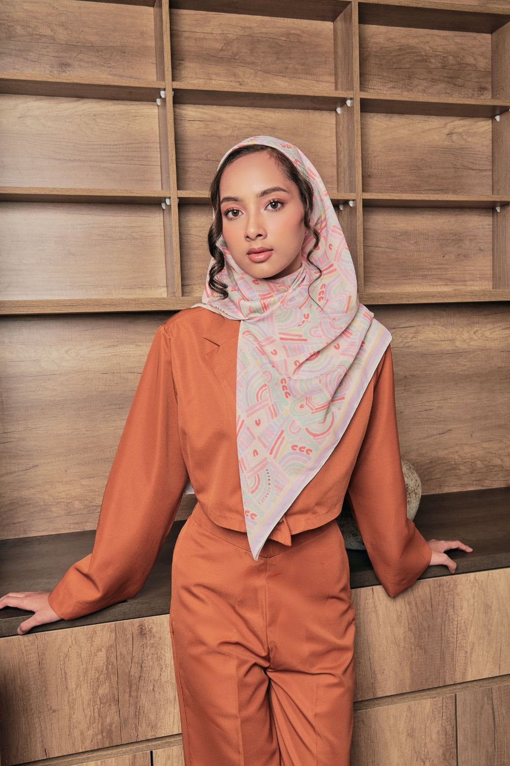 Petrascarves - Alun Cotton Voile Square (Purple Sunset)