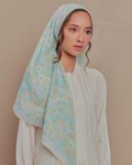 Petrascarves - Alun Cotton Voile Square (Sea Turquoise)