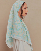 Petrascarves - Alun Cotton Voile Square (Sea Turquoise)