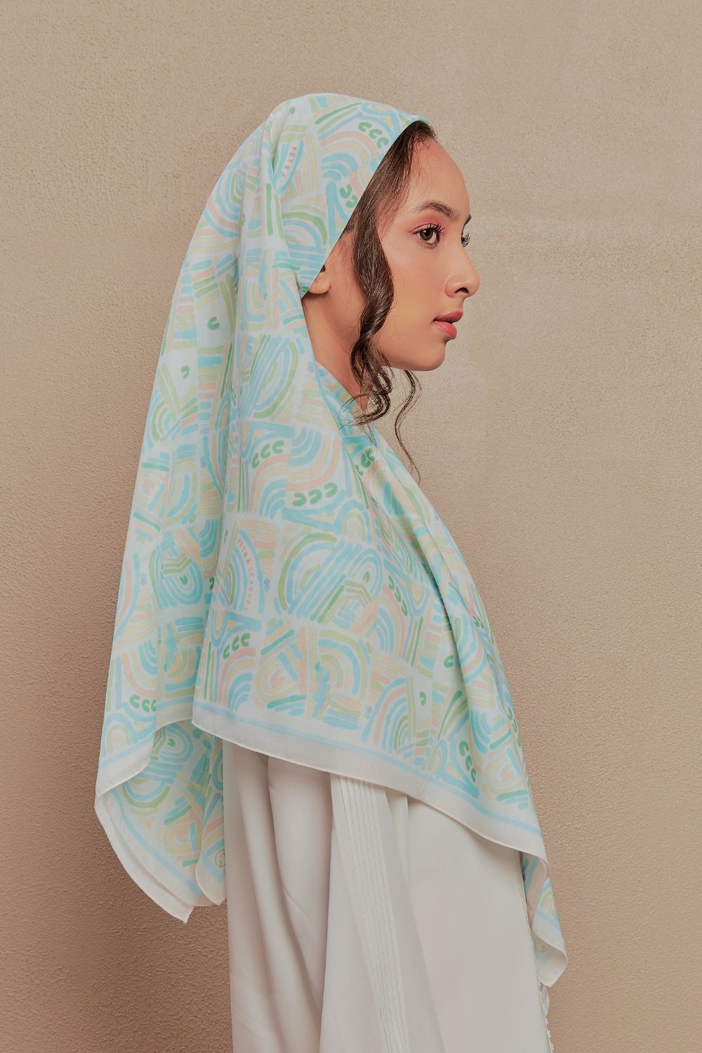 Petrascarves - Alun Cotton Voile Square (Sea Turquoise)
