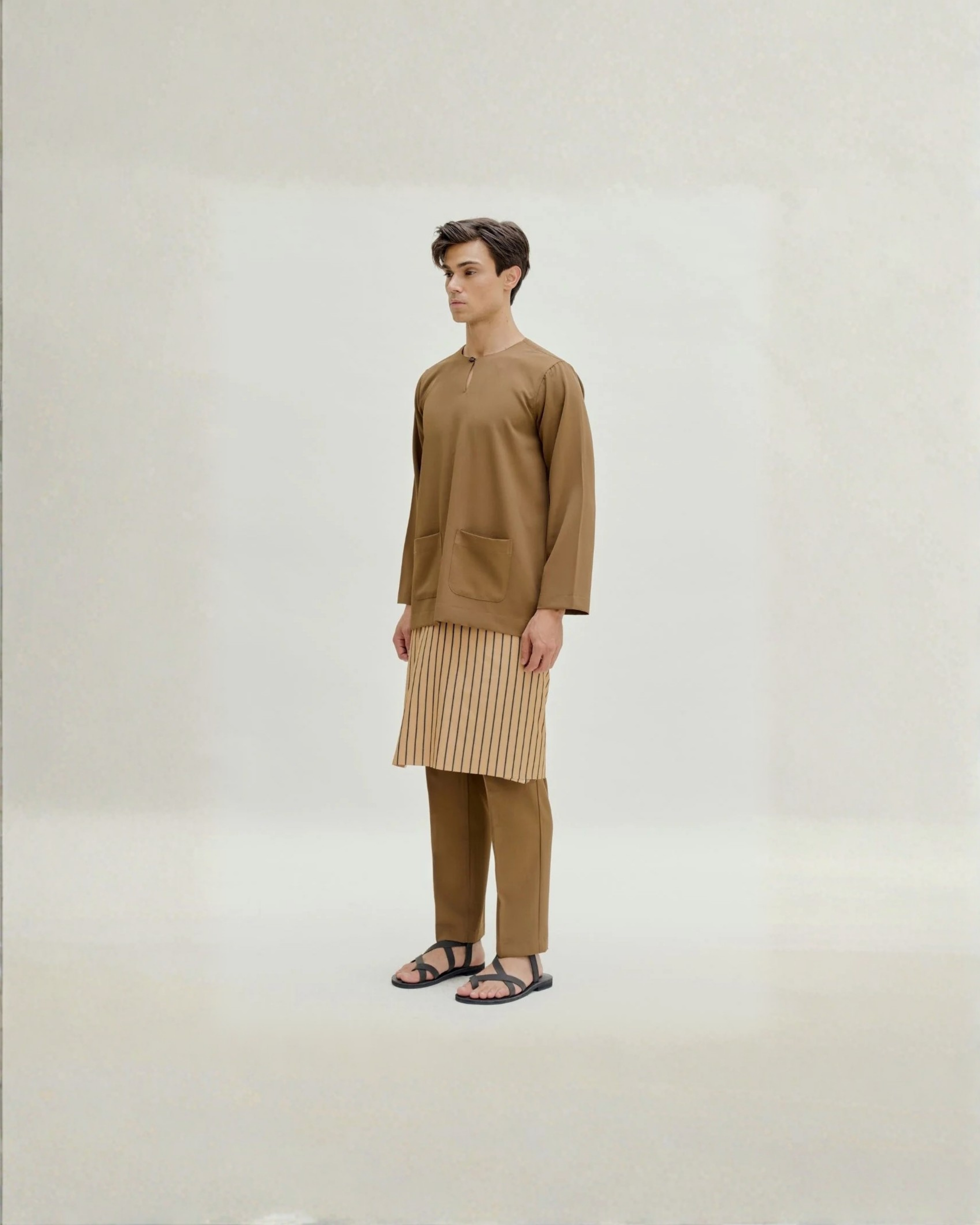 Abraham Baju Melayu Teluk Belanga - Oak Brown