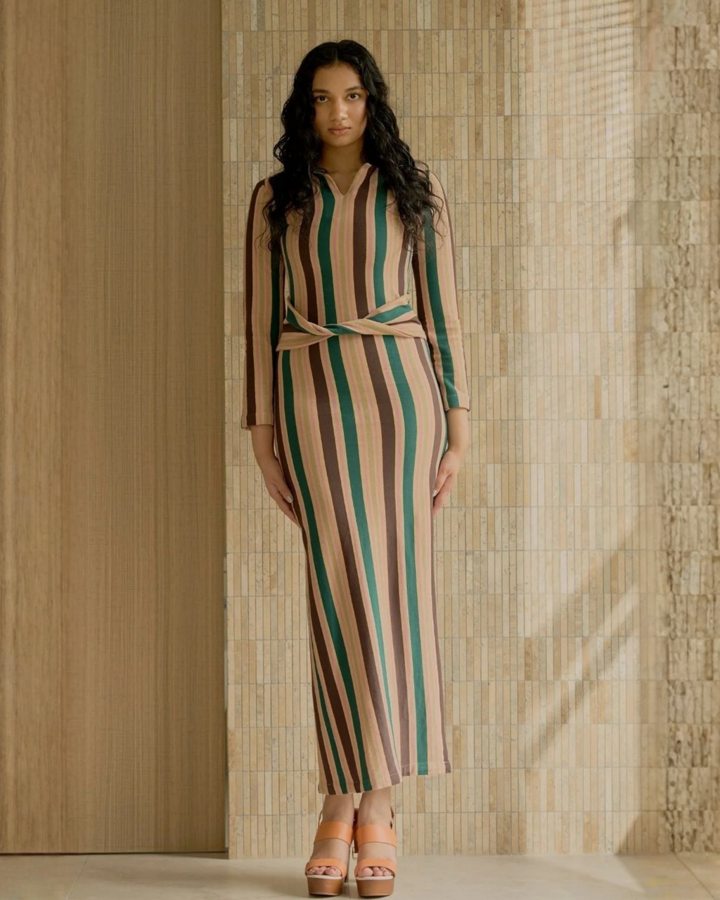 Le Robe Raye (Dark Green/Chocolate)
