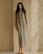 Le Robe Raye (Dark Green/Chocolate)