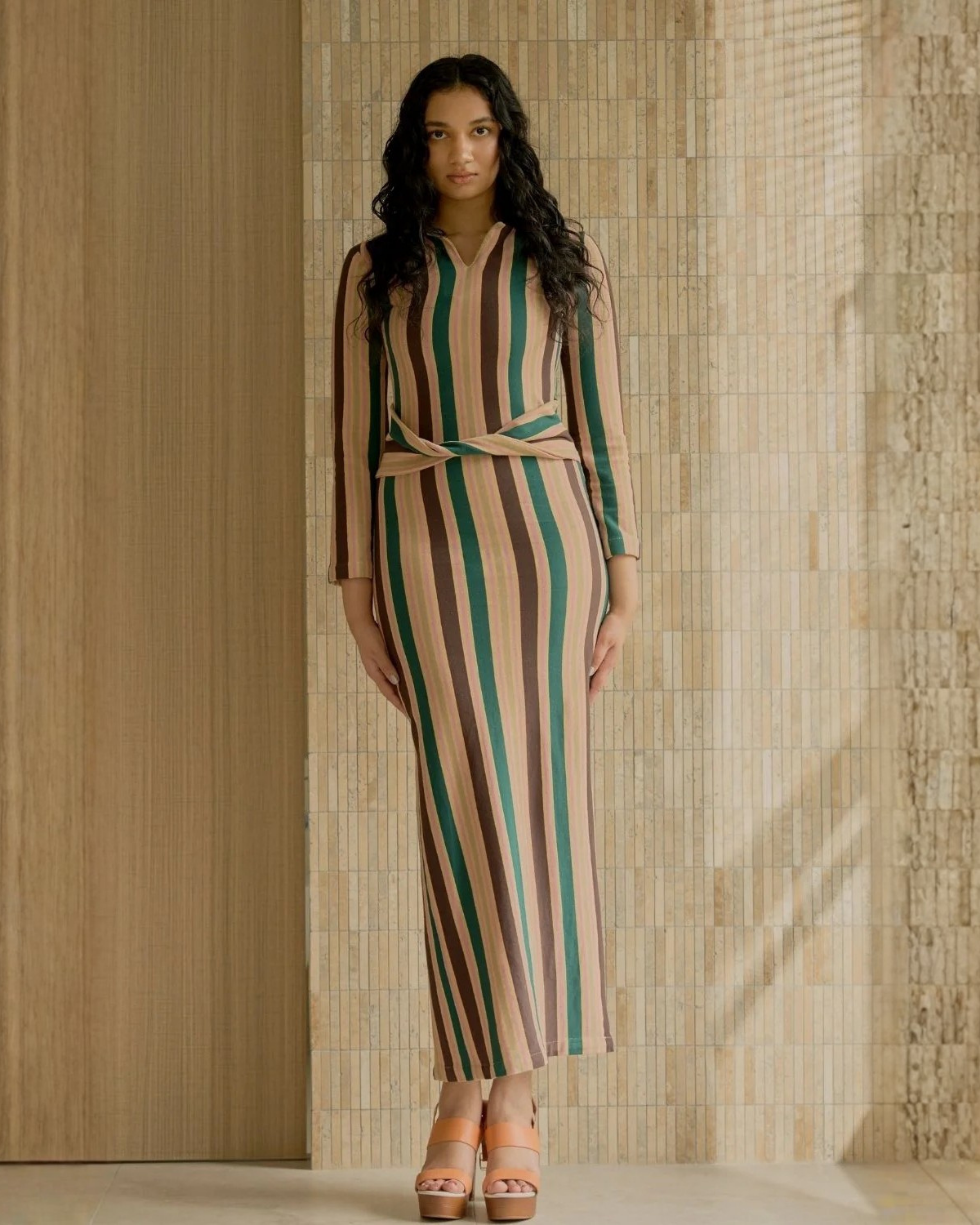 Le Robe Raye (Dark Green/Chocolate)