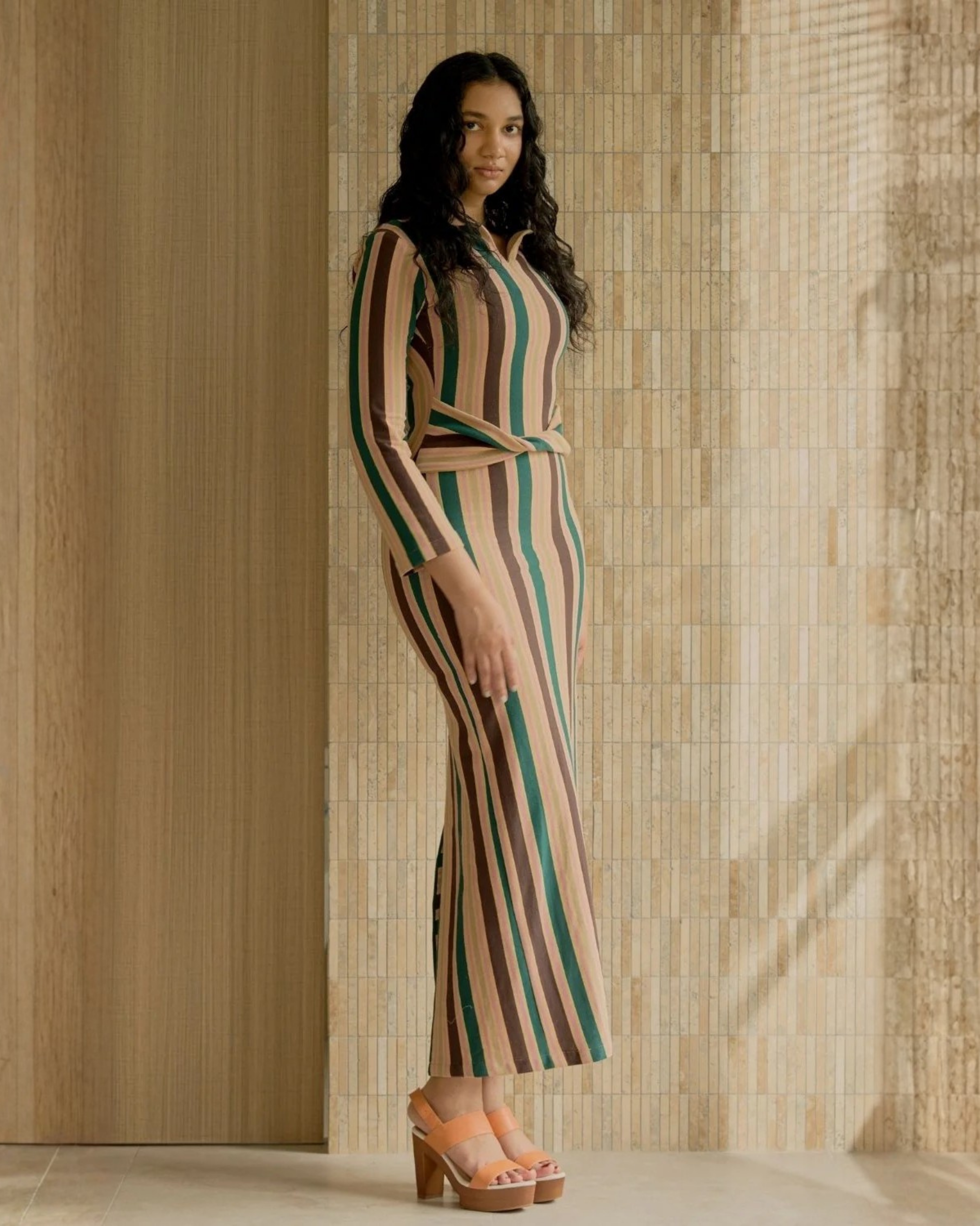 Le Robe Raye (Dark Green/Chocolate)