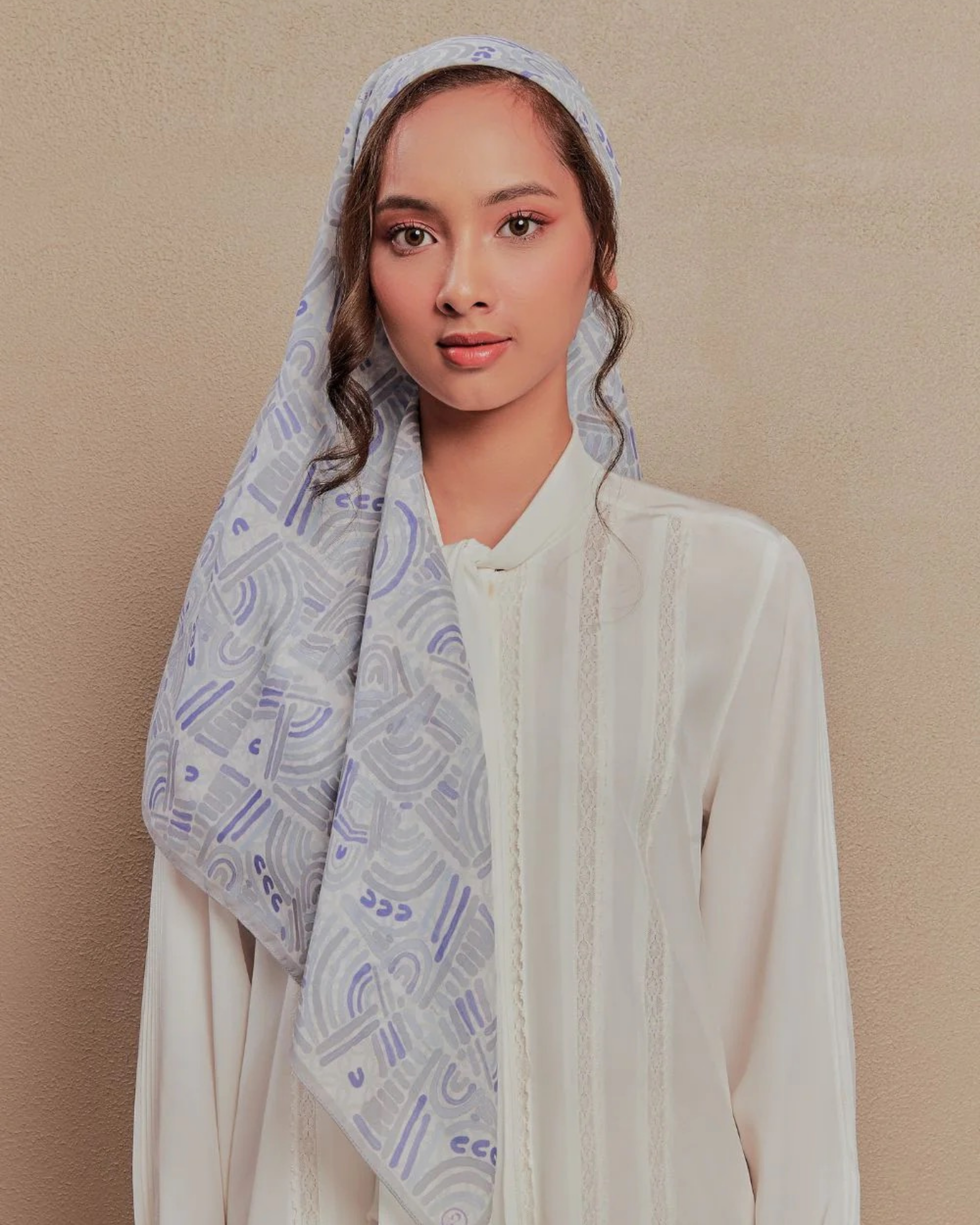 Petrascarves - Alun Cotton Voile Square (Coastal Grey)