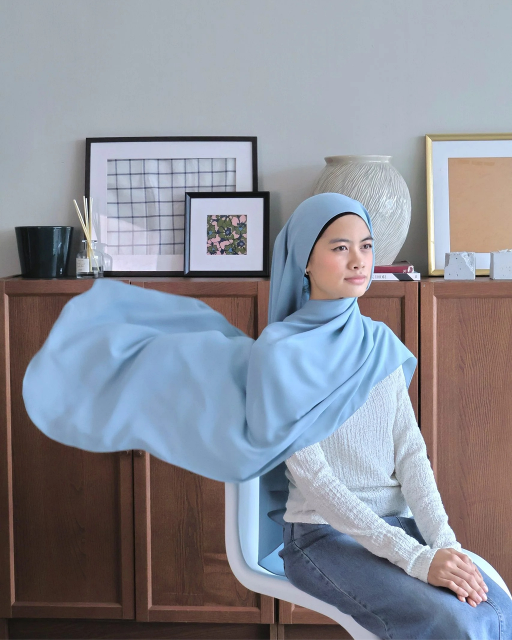 Petrascarves - Alyssa Basics Square (Powder Blue)