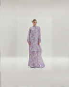 Solana Organza Kurung Labuh With Shawl (Purple)