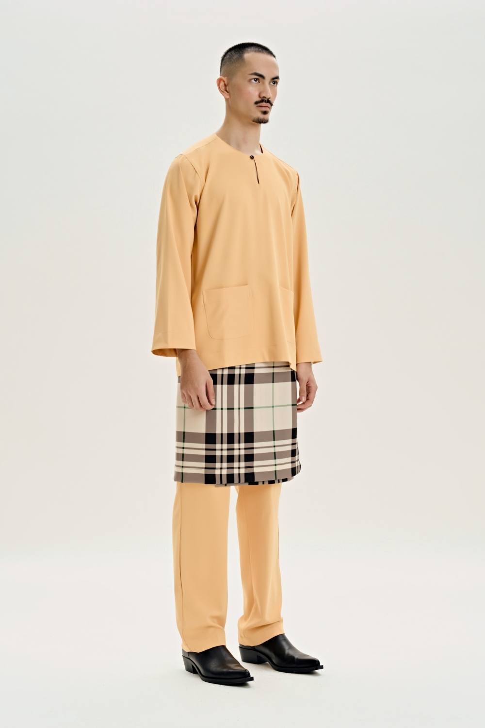 Abraham Baju Melayu Teluk Belanga - Butter Peach