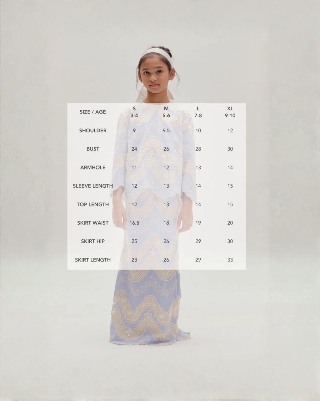 Ramona Cotton Lace Kurung Kedah Kids