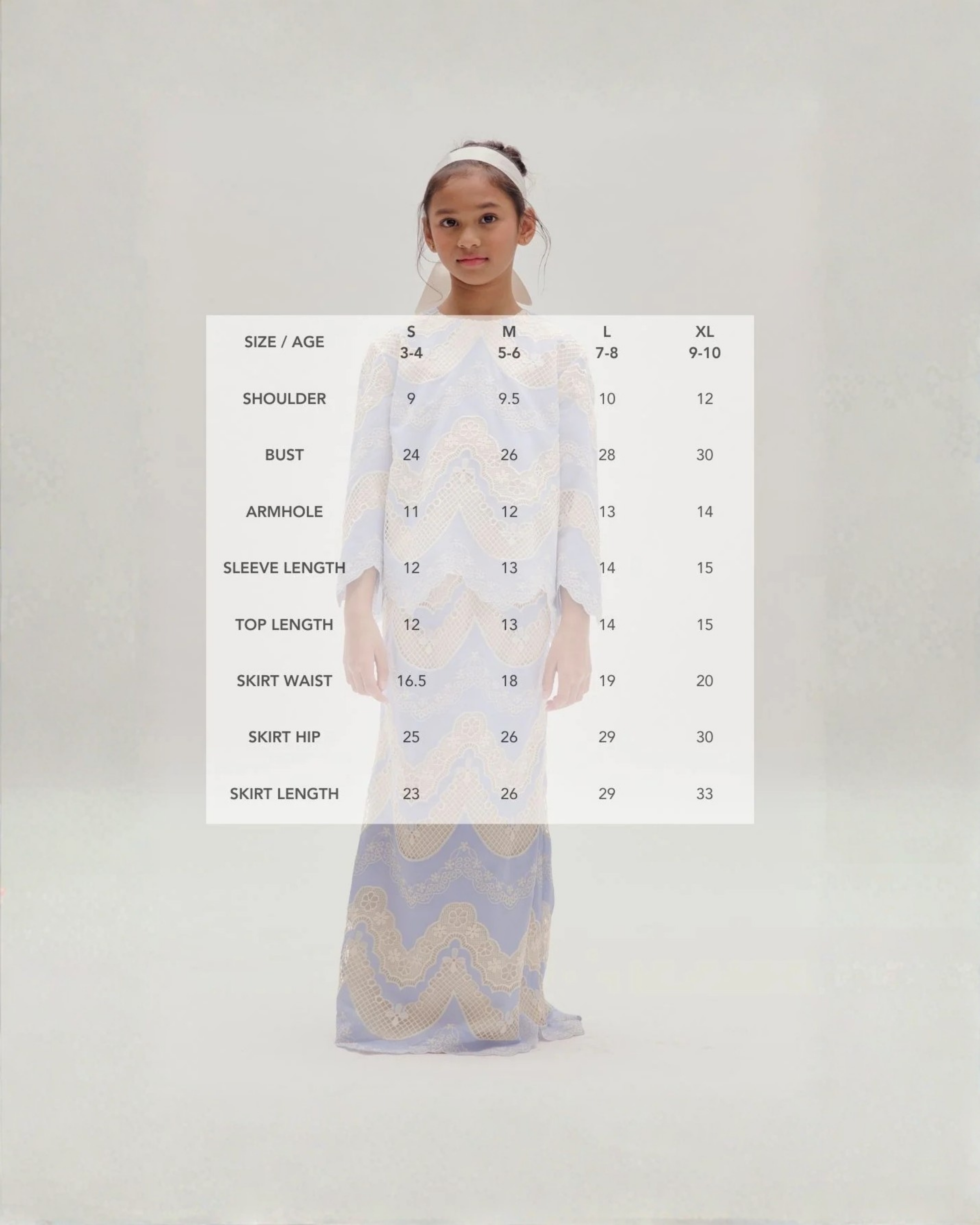 Ramona Cotton Lace Kurung Kedah Kids