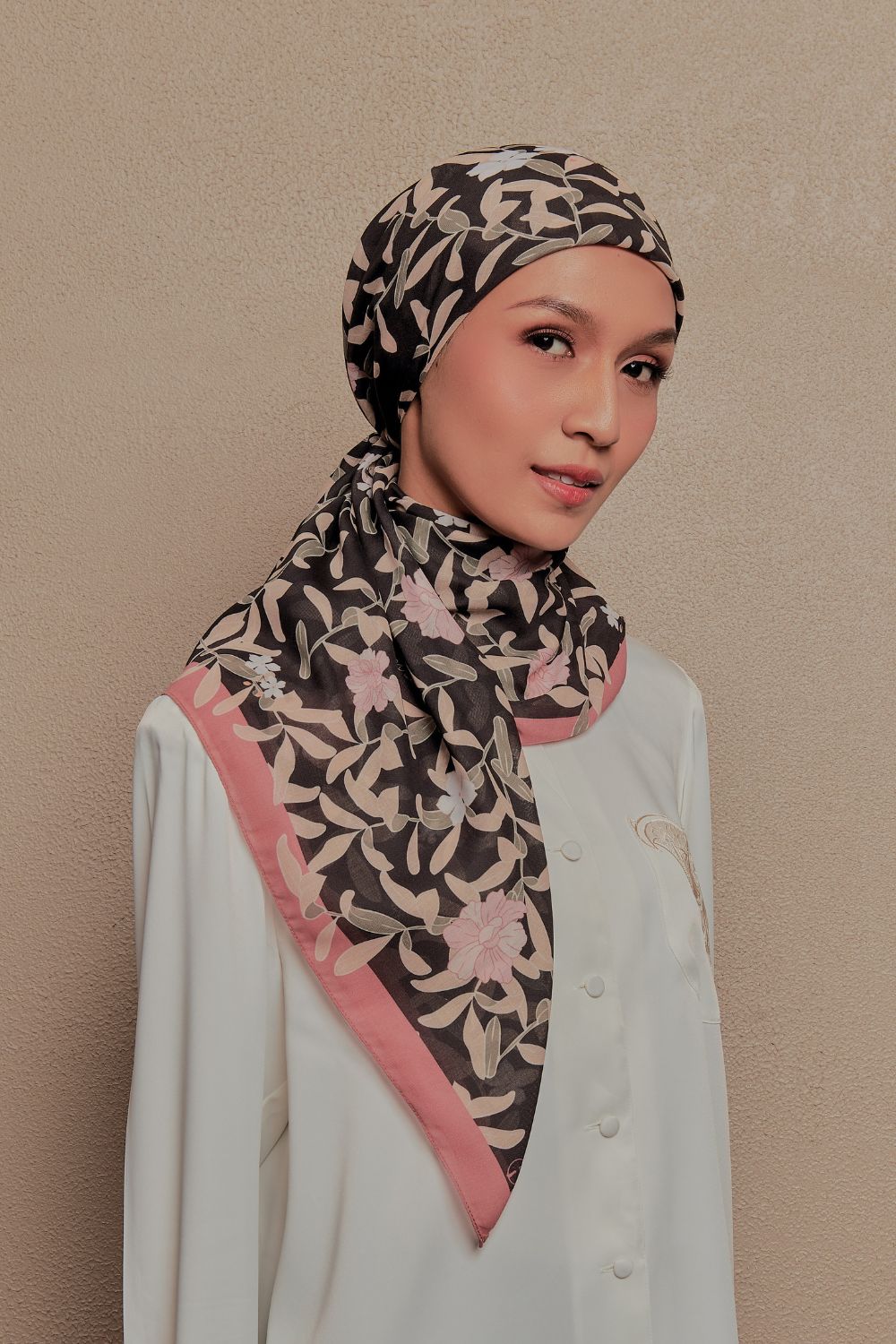 Petrascarves - Alyssa Cotton Voile Square (Dainty Black)