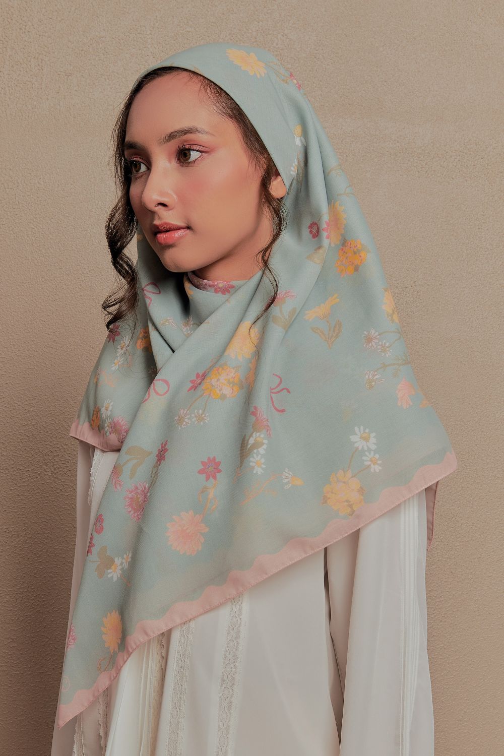 Petrascarves - Everbloome Collection Cotton Square (Eucalyptus)