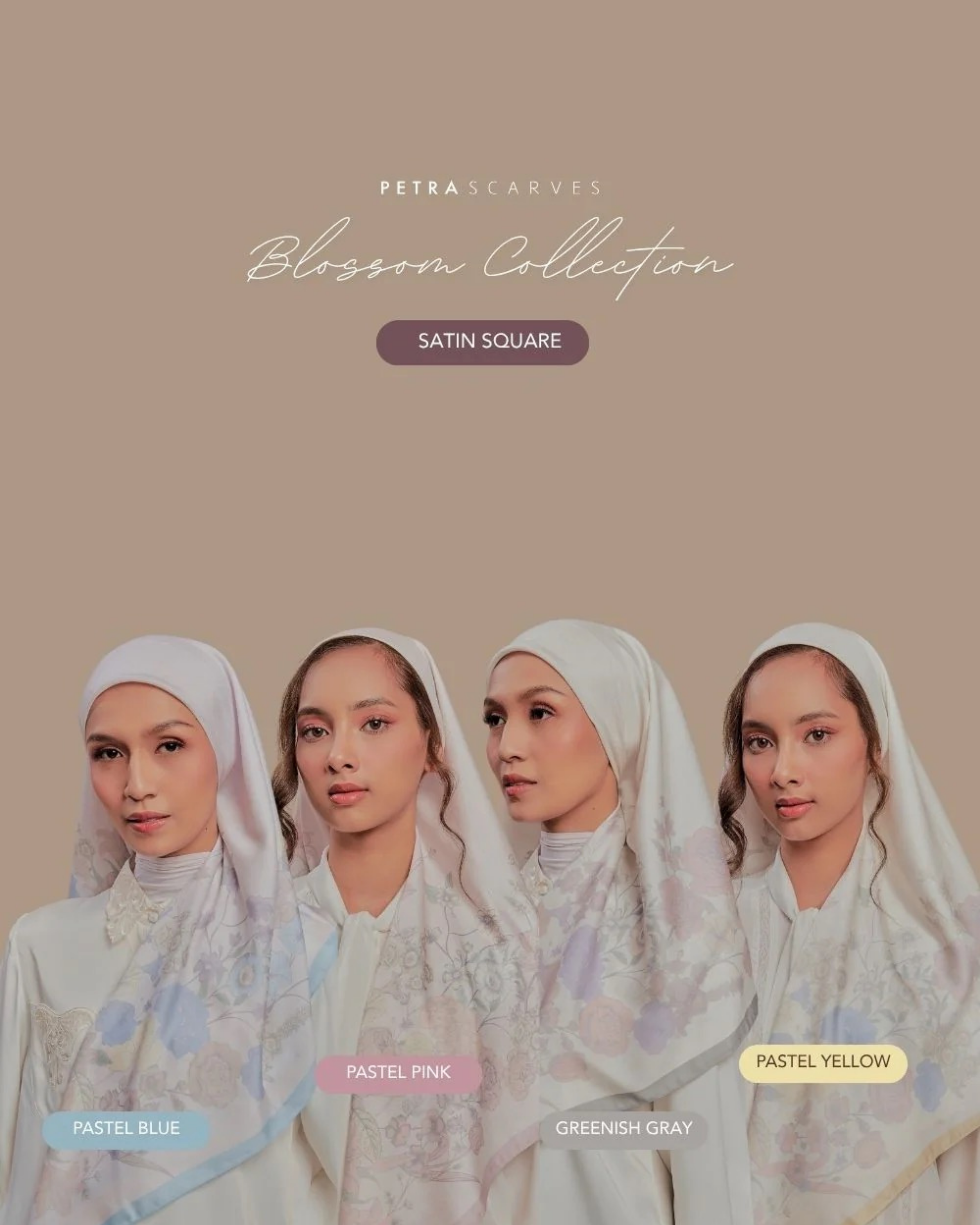 Petrascarves Blossom Raya Collection Square (Greenish Gray)