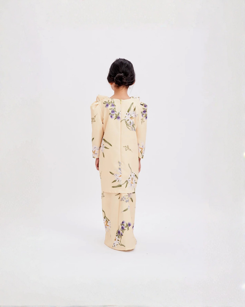 Hailey Kurung In Soft Yellow (Kids)