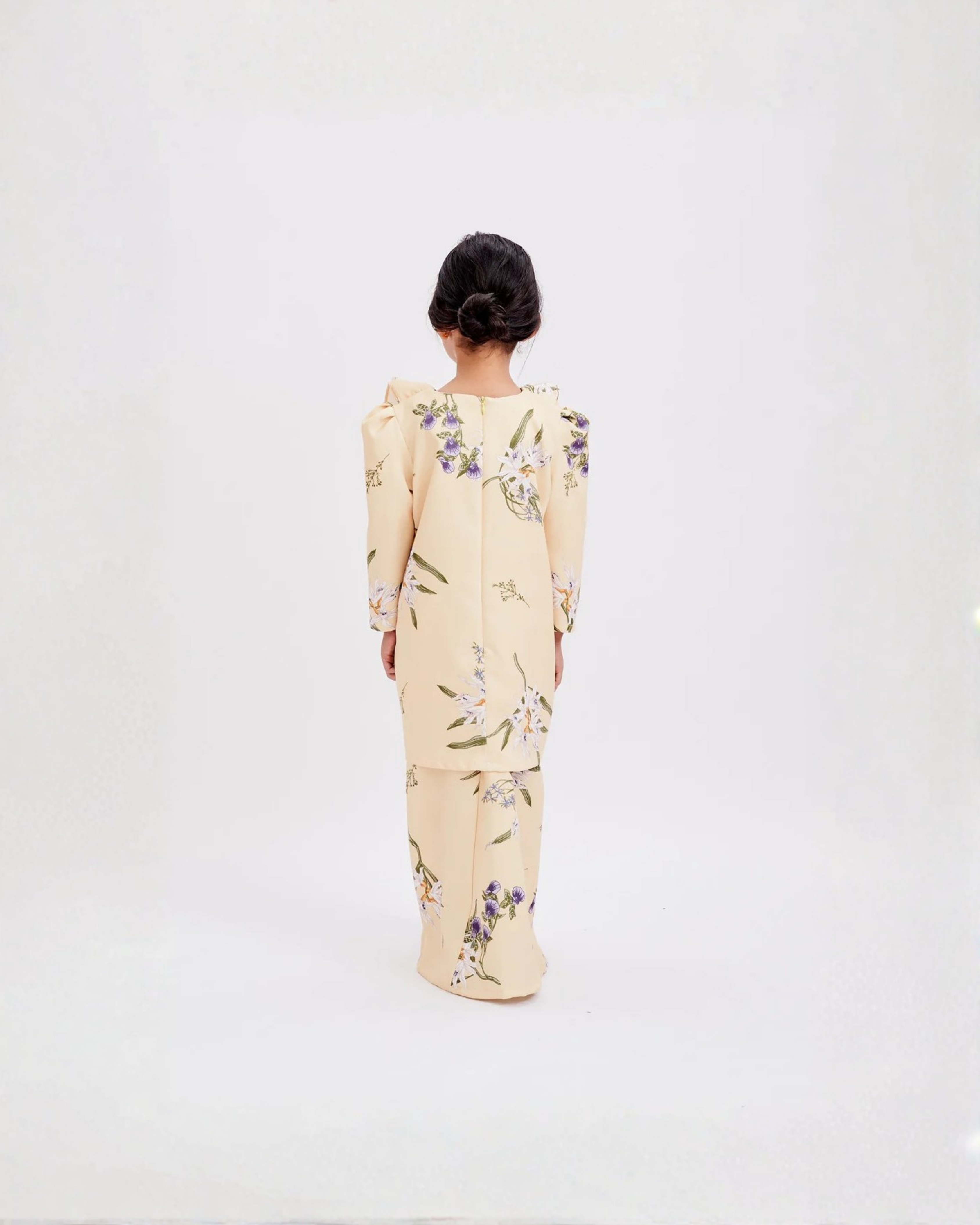 Hailey Kurung In Soft Yellow (Kids)