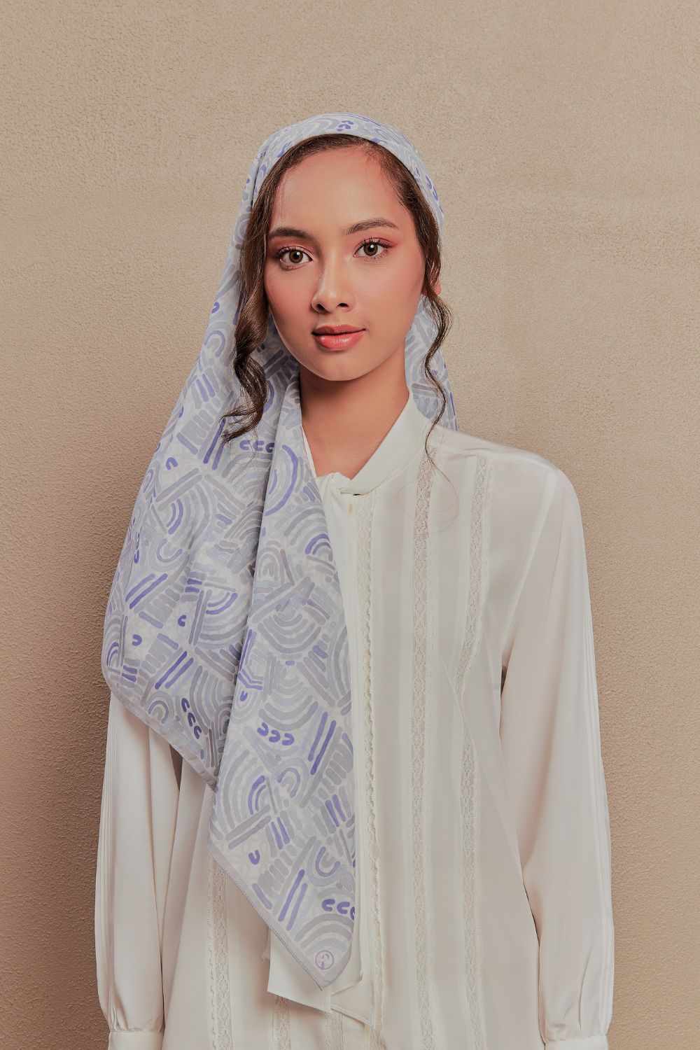 Petrascarves - Alun Cotton Voile Square (Coastal Grey)