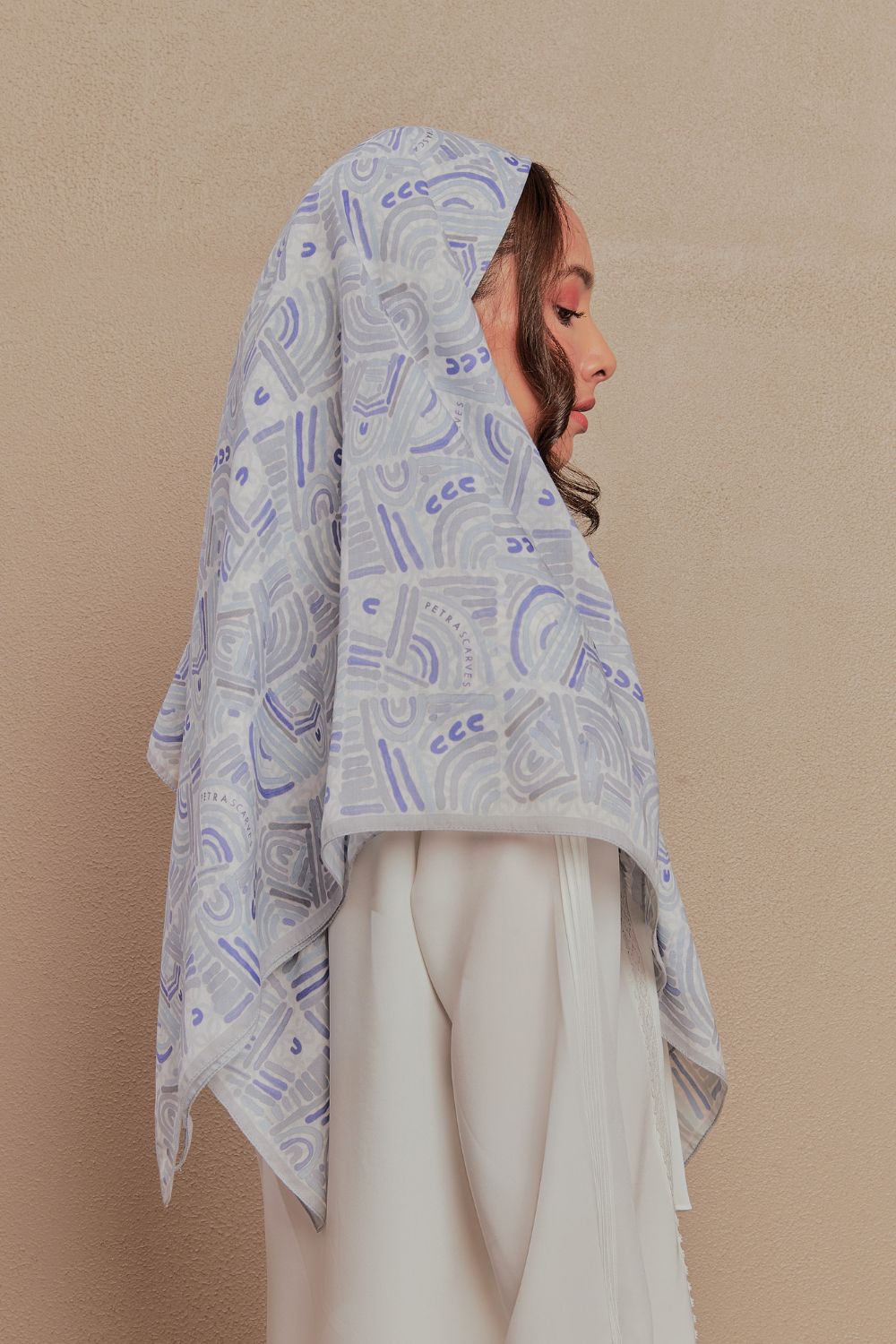 Petrascarves - Alun Cotton Voile Square (Coastal Grey)