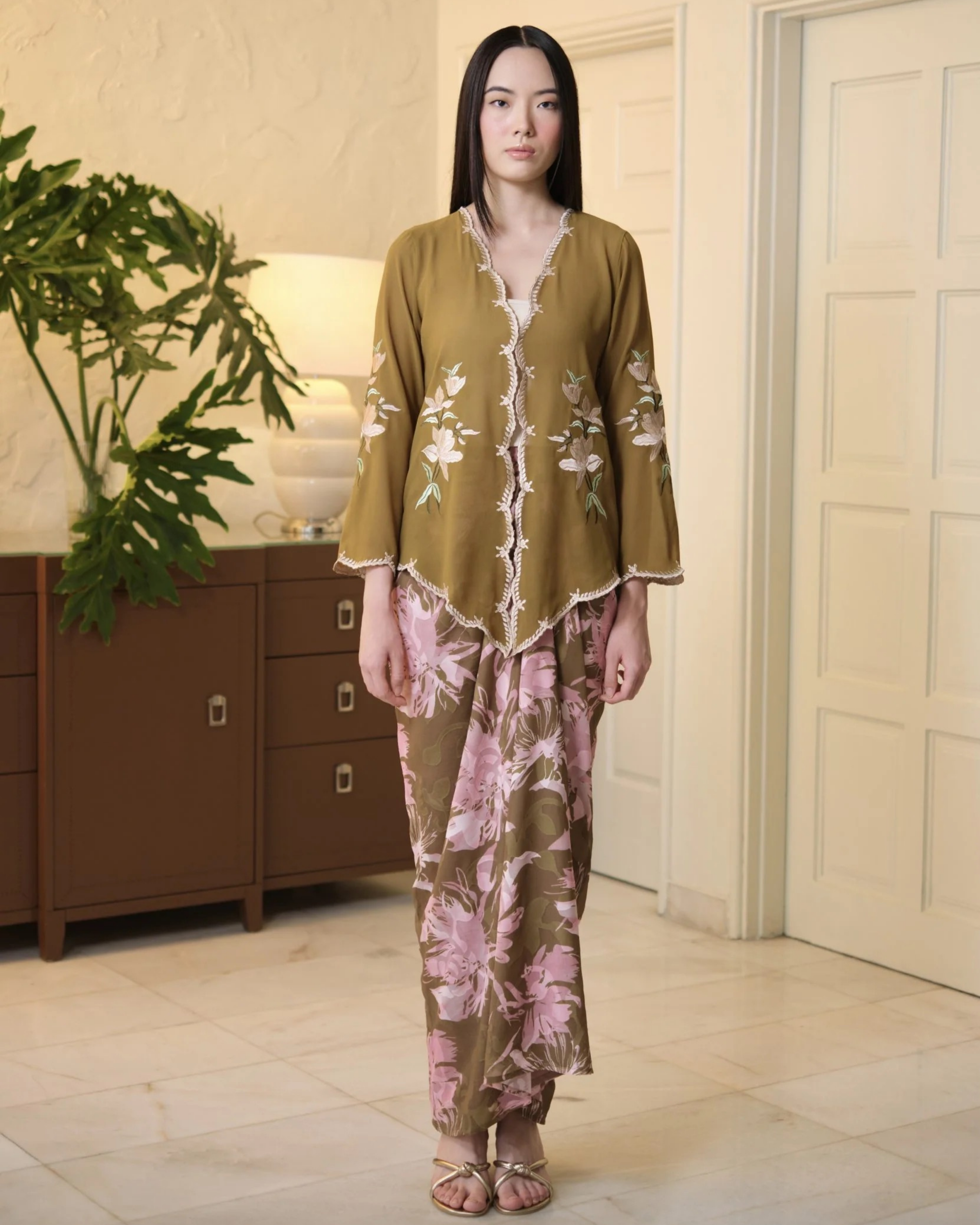 Lastika Embroidered Kebaya Olive