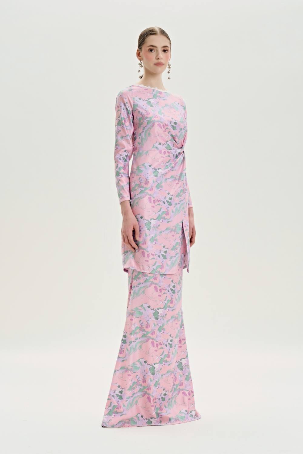 Amory Twisted Satin Modern Kurung