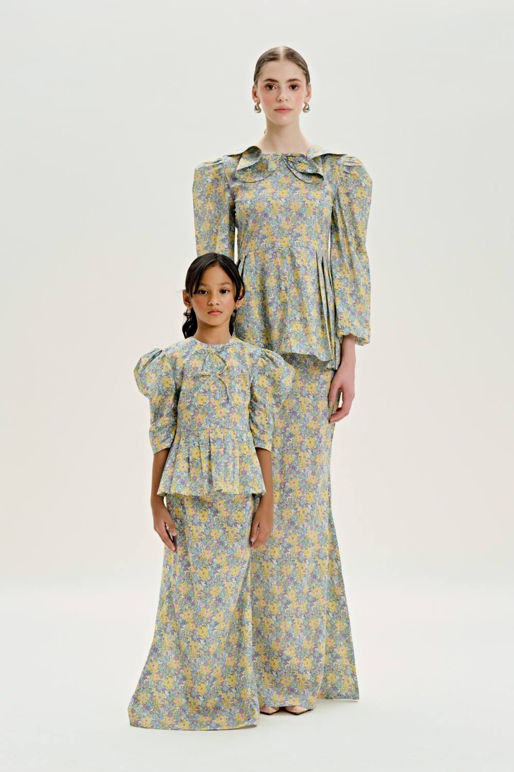 Asena Ruffled Collar Cotton Mini Kurung