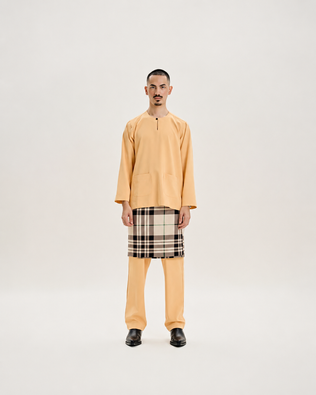 Abraham Baju Melayu Teluk Belanga - Butter Peach