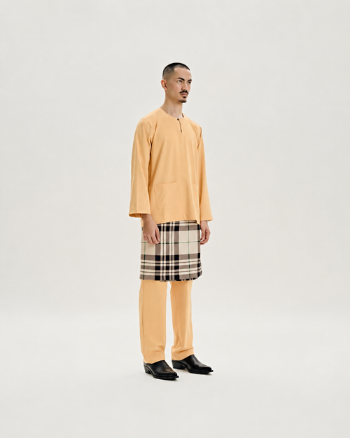 Abraham Baju Melayu Teluk Belanga - Butter Peach