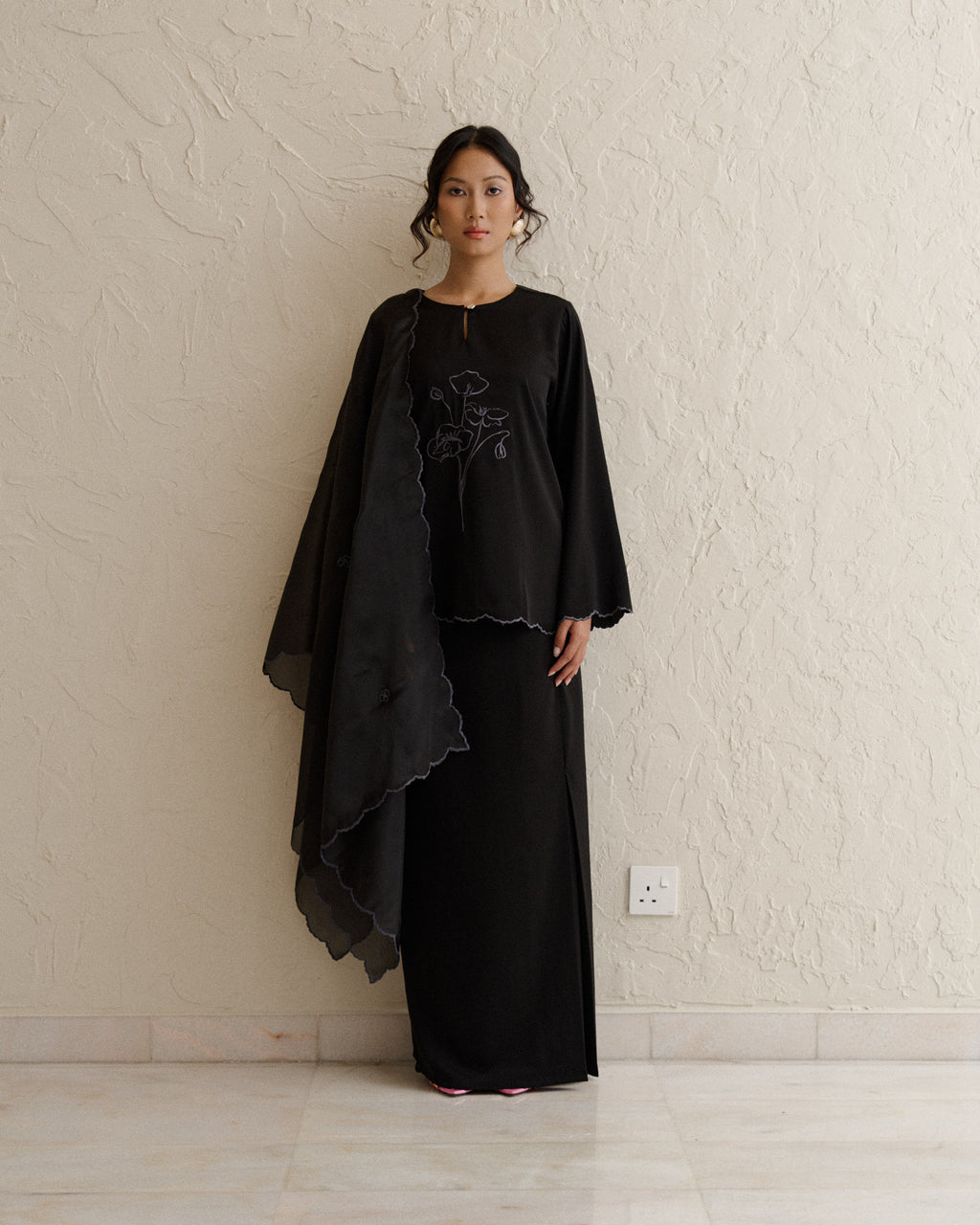 Myrna Baju Kurung Kedah-Black