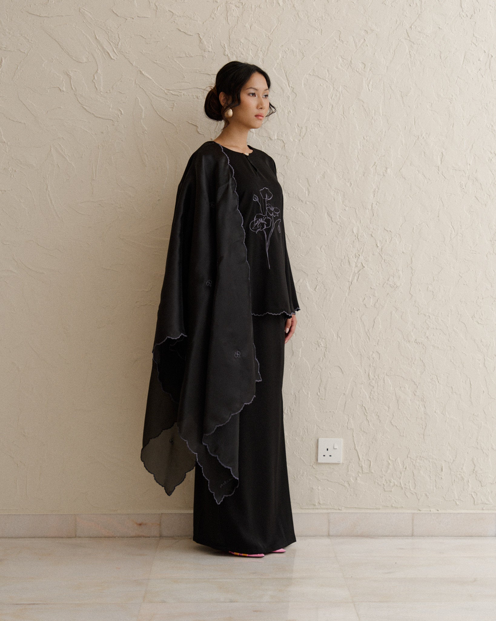 Myrna Baju Kurung Kedah-Black
