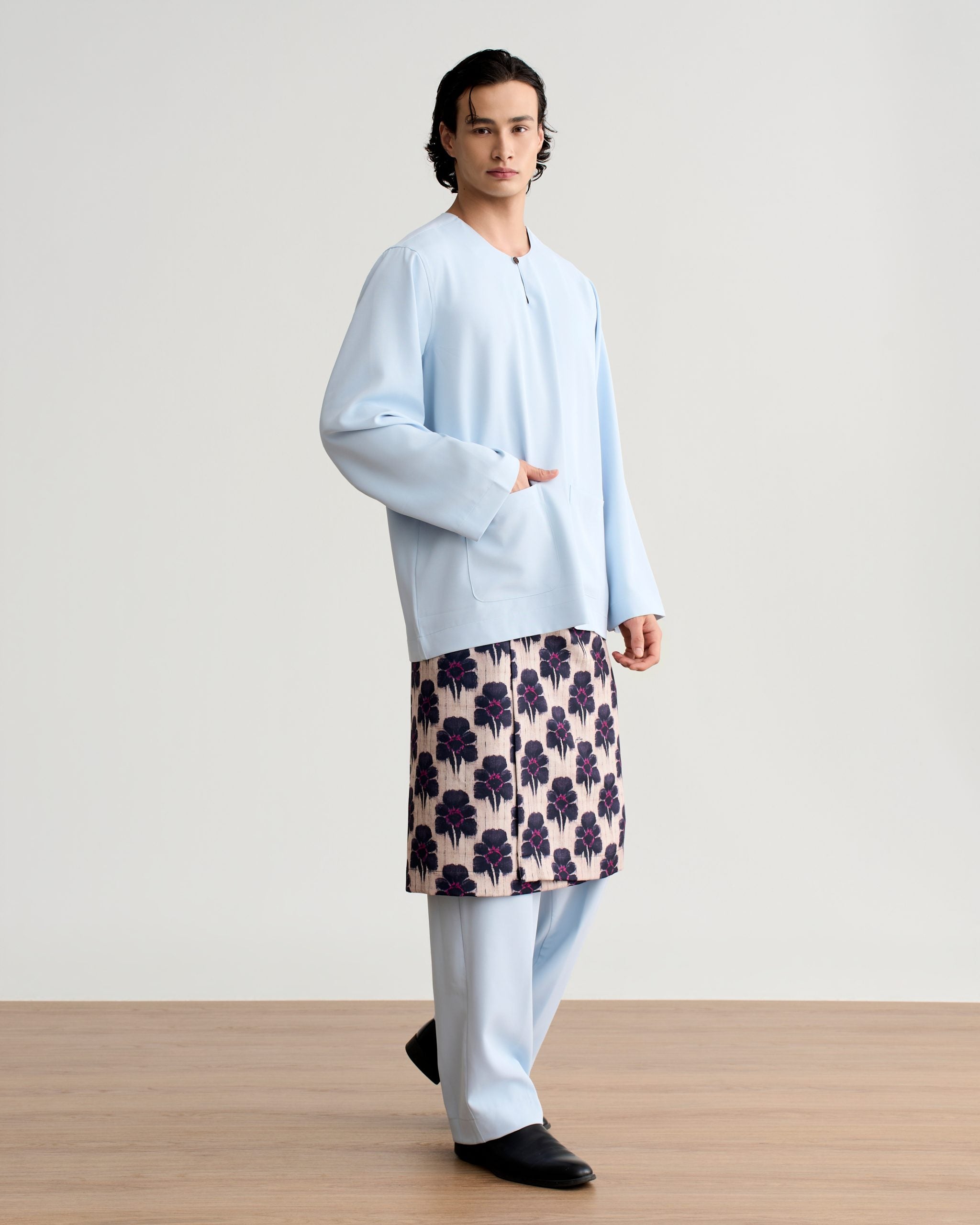 Abraham Baju Melayu Teluk Belanga - Powder Blue