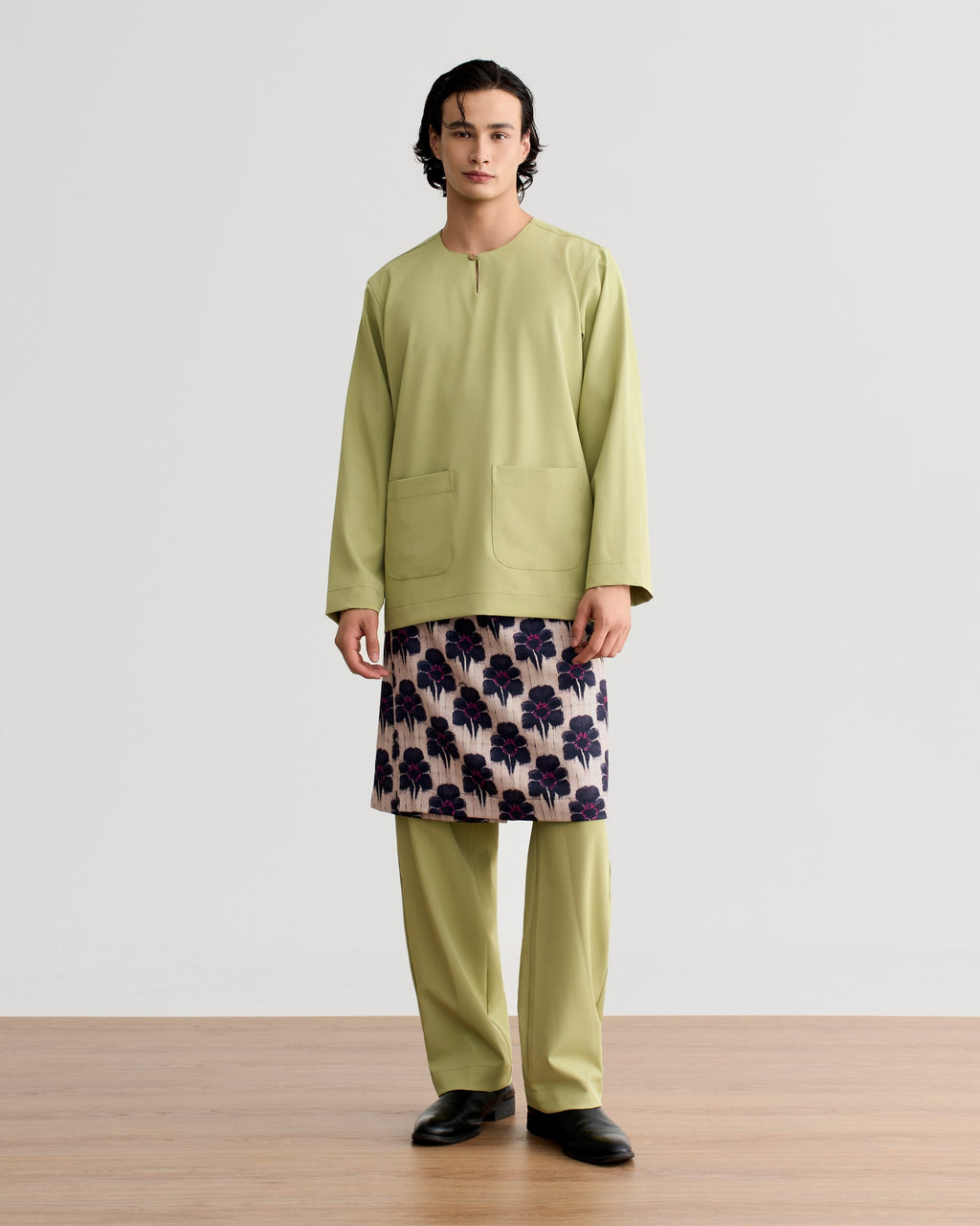 Abraham Baju Melayu Teluk Belanga - Sage Green