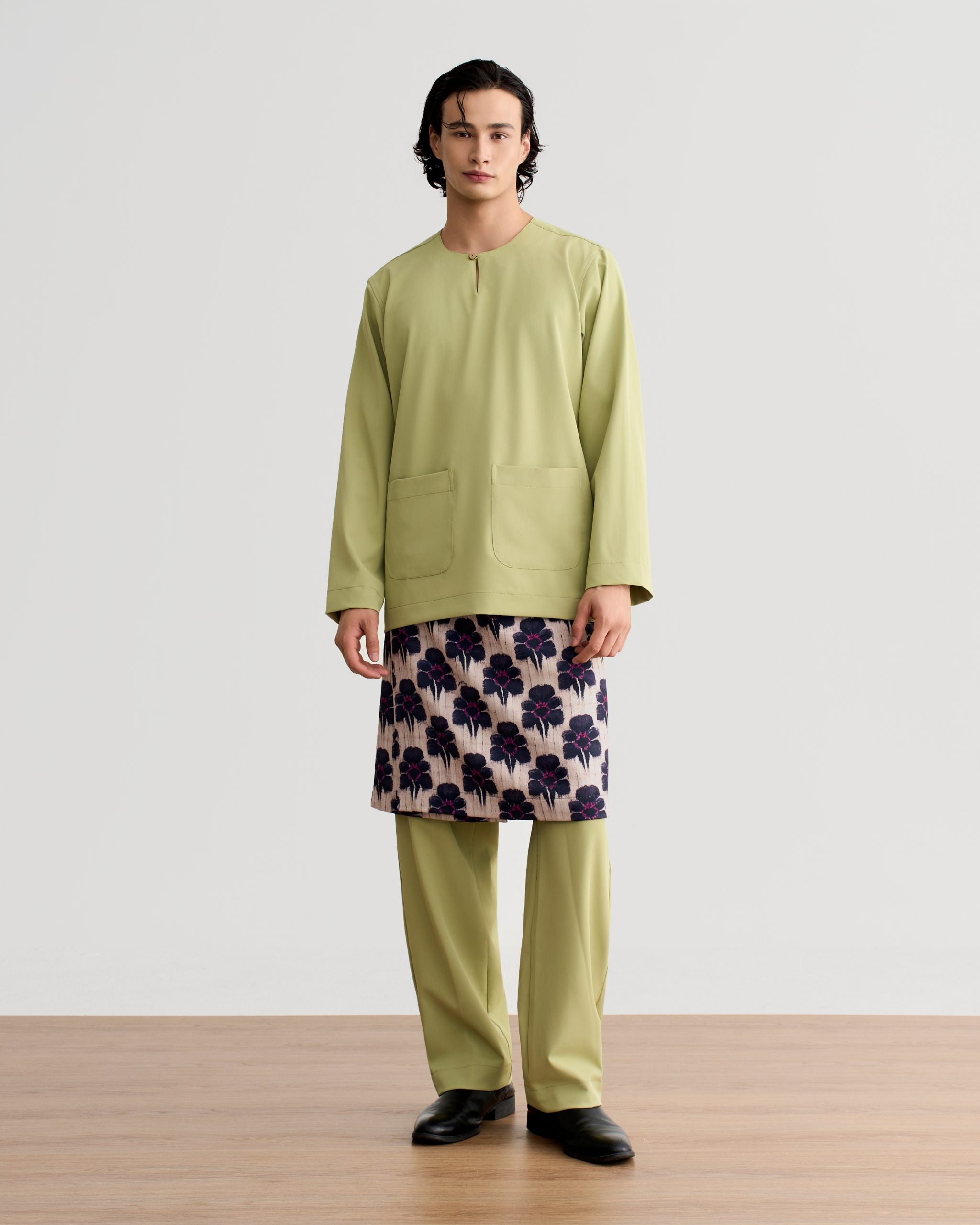 Abraham Baju Melayu Teluk Belanga - Sage Green