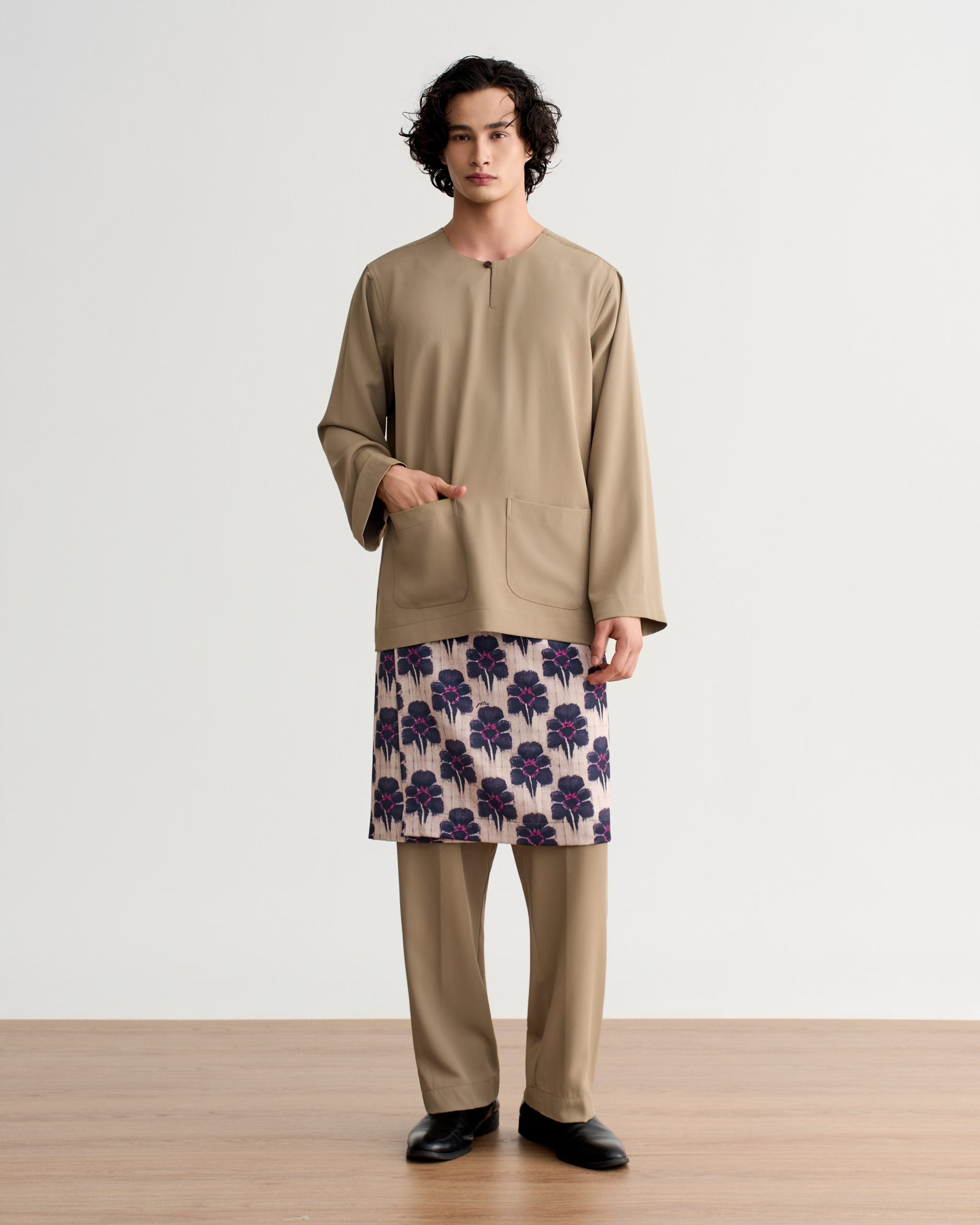 Abraham Baju Melayu Teluk Belanga - Dark Taupe